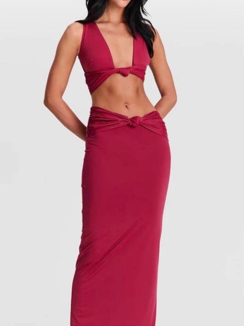 Sasha Therese Red skirt set